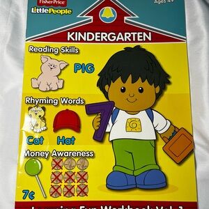 Fisher-Price Little People Kindergarten Learning Fun Workbook Vol. 1 New Unused